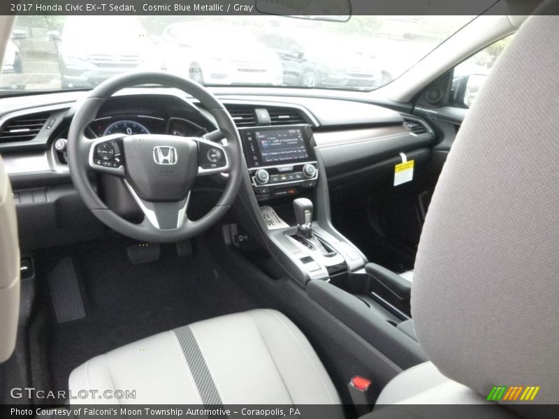 Cosmic Blue Metallic / Gray 2017 Honda Civic EX-T Sedan
