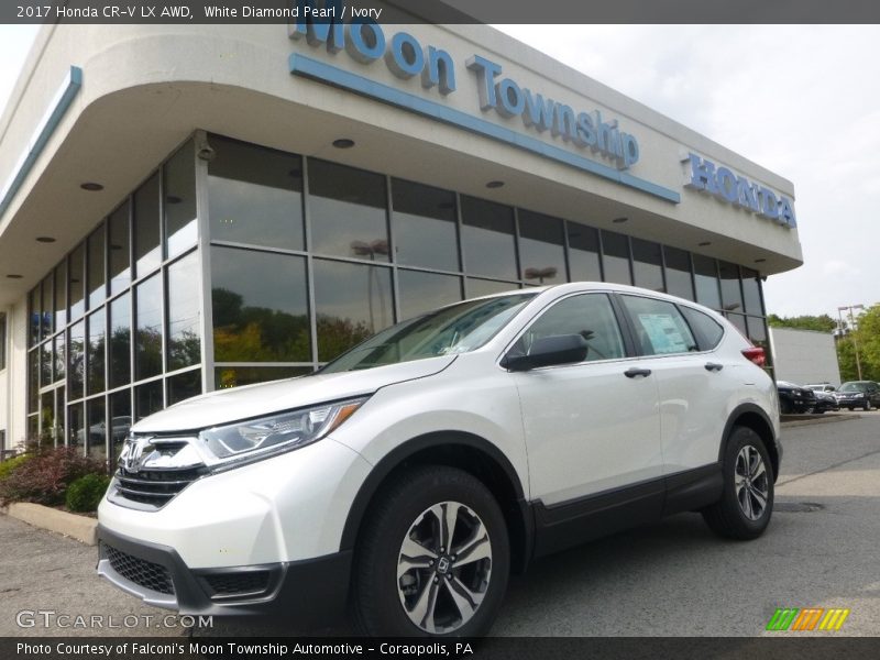 White Diamond Pearl / Ivory 2017 Honda CR-V LX AWD