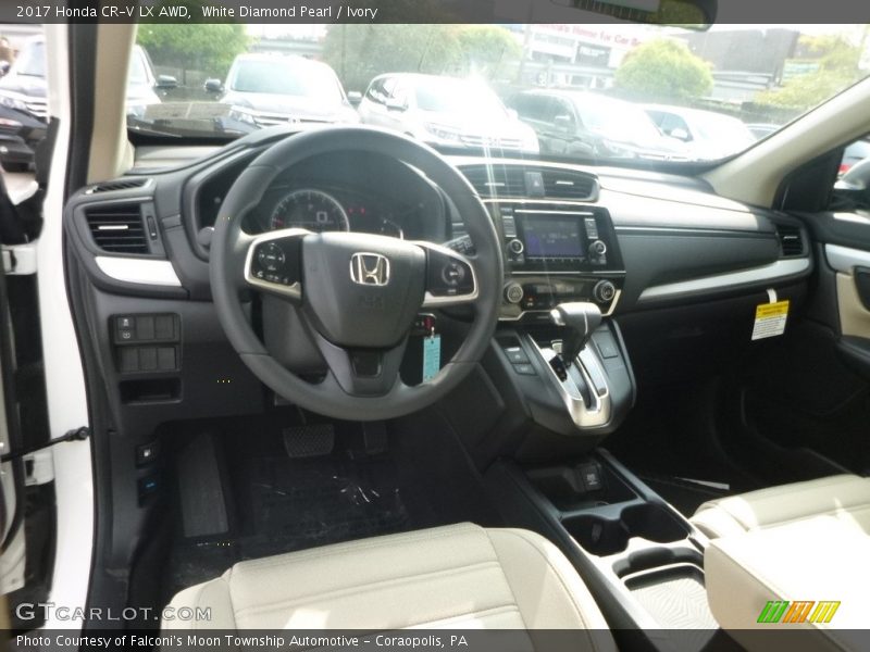 White Diamond Pearl / Ivory 2017 Honda CR-V LX AWD