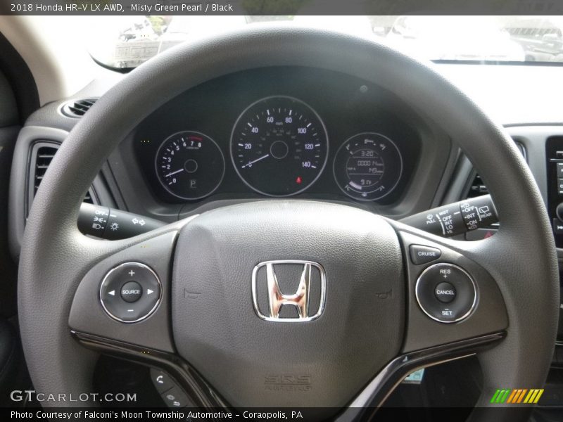 Misty Green Pearl / Black 2018 Honda HR-V LX AWD