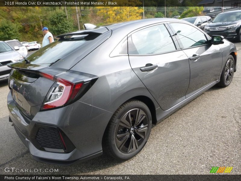 Polished Metal Metallic / Black 2018 Honda Civic EX Hatchback