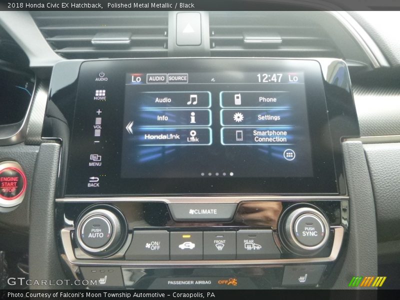 Polished Metal Metallic / Black 2018 Honda Civic EX Hatchback