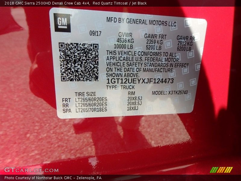 Red Quartz Tintcoat / Jet Black 2018 GMC Sierra 2500HD Denali Crew Cab 4x4