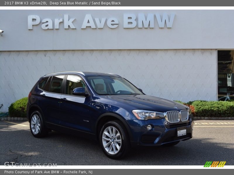 Deep Sea Blue Metallic / Sand Beige/Black 2017 BMW X3 xDrive28i
