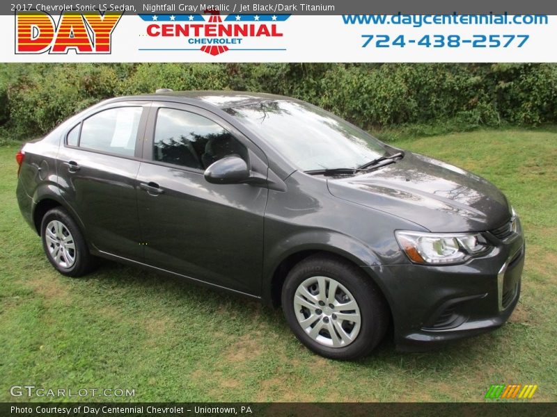 Nightfall Gray Metallic / Jet Black/Dark Titanium 2017 Chevrolet Sonic LS Sedan
