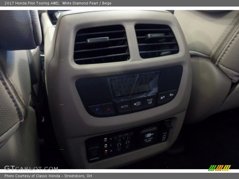White Diamond Pearl / Beige 2017 Honda Pilot Touring AWD