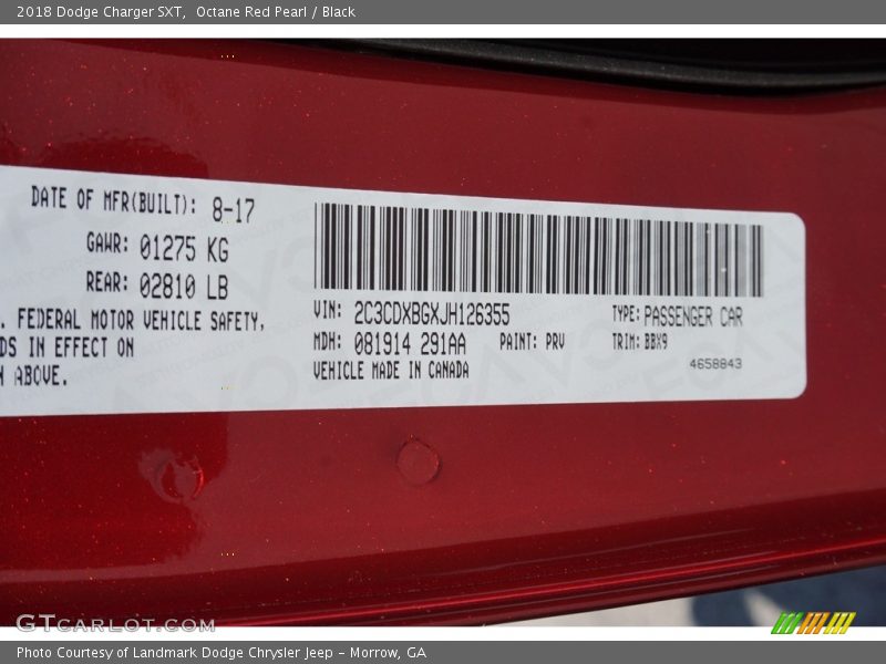 Octane Red Pearl / Black 2018 Dodge Charger SXT