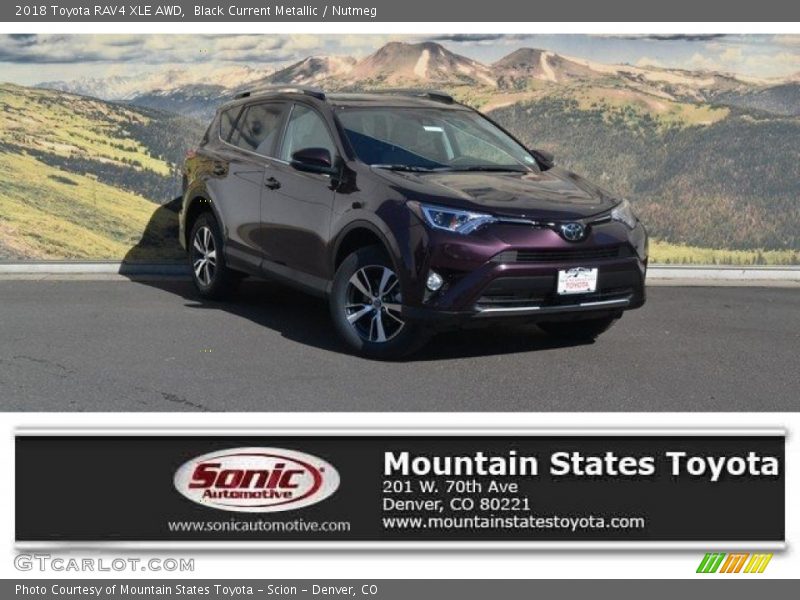 Black Current Metallic / Nutmeg 2018 Toyota RAV4 XLE AWD