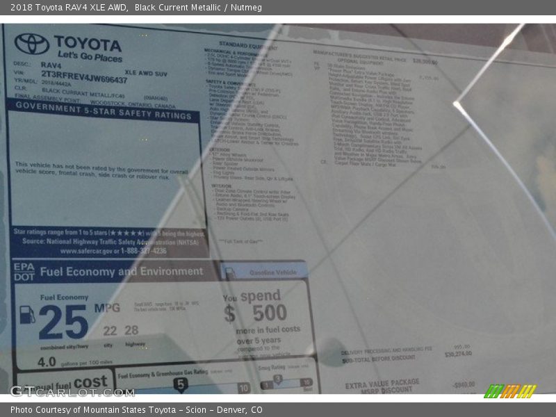 Black Current Metallic / Nutmeg 2018 Toyota RAV4 XLE AWD