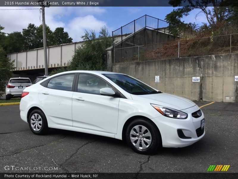 Century White / Beige 2016 Hyundai Accent SE Sedan
