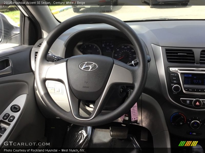 Century White / Beige 2016 Hyundai Accent SE Sedan