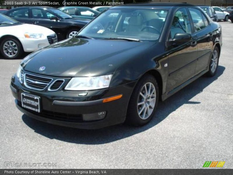 Graphite Green Metallic / Parchment 2003 Saab 9-3 Arc Sport Sedan