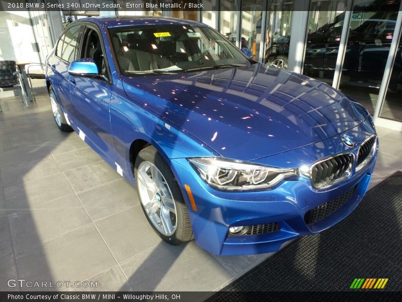 Estoril Blue Metallic / Black 2018 BMW 3 Series 340i xDrive Sedan