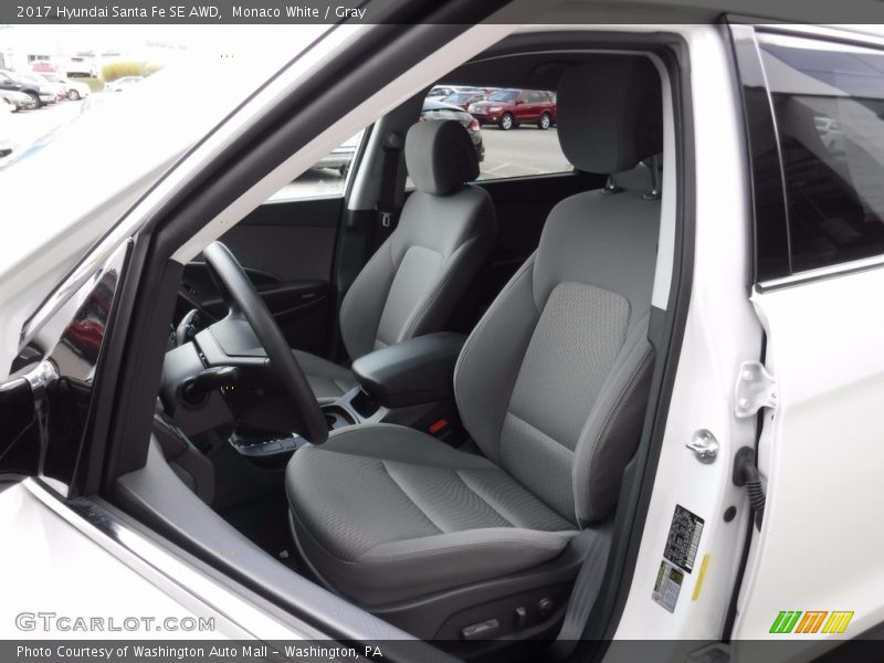 Monaco White / Gray 2017 Hyundai Santa Fe SE AWD