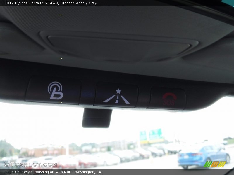 Monaco White / Gray 2017 Hyundai Santa Fe SE AWD