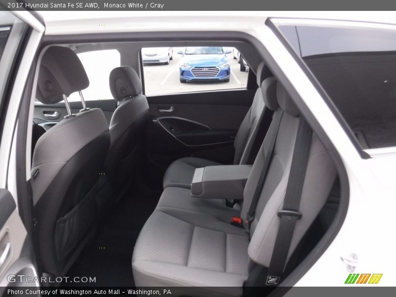 Monaco White / Gray 2017 Hyundai Santa Fe SE AWD