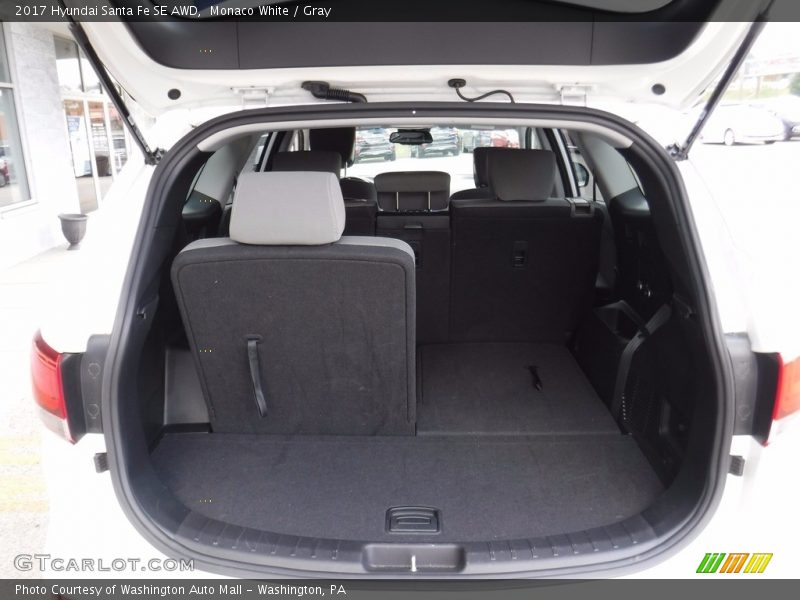 Monaco White / Gray 2017 Hyundai Santa Fe SE AWD