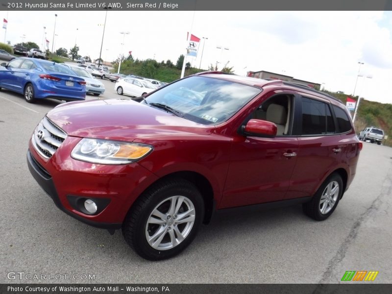 Sierra Red / Beige 2012 Hyundai Santa Fe Limited V6 AWD
