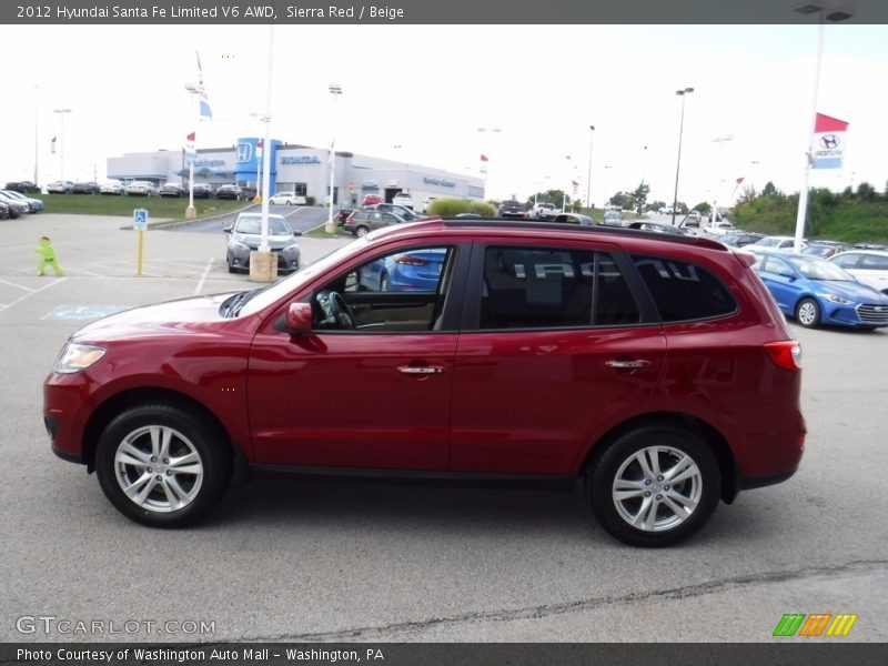 Sierra Red / Beige 2012 Hyundai Santa Fe Limited V6 AWD