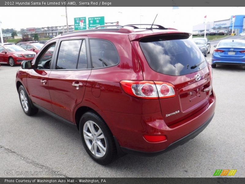 Sierra Red / Beige 2012 Hyundai Santa Fe Limited V6 AWD