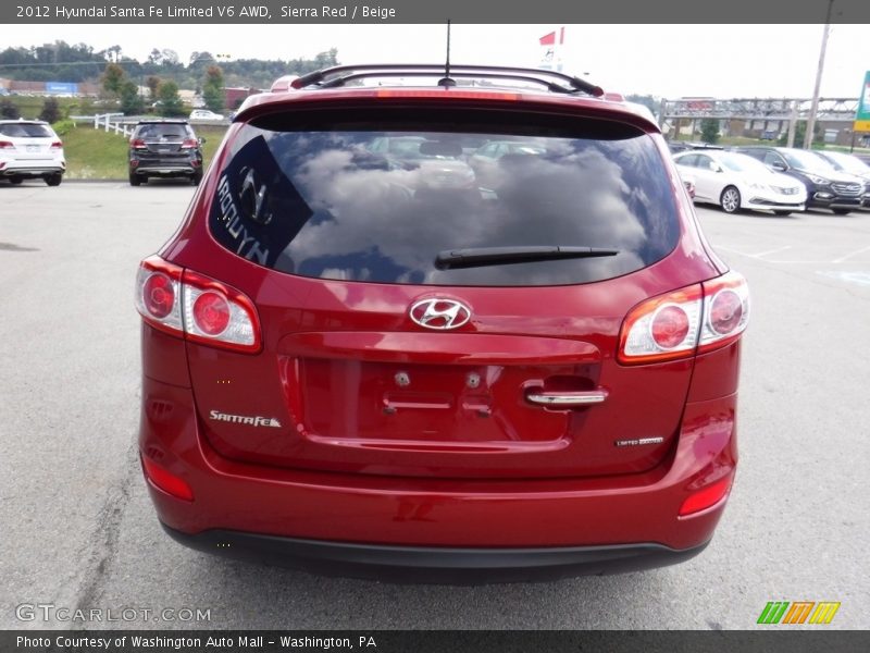 Sierra Red / Beige 2012 Hyundai Santa Fe Limited V6 AWD