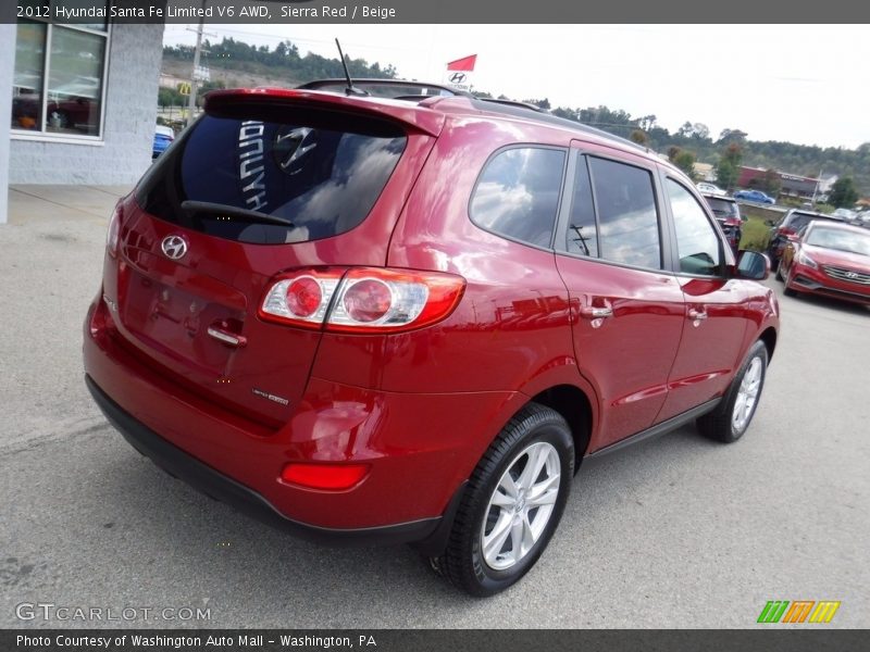 Sierra Red / Beige 2012 Hyundai Santa Fe Limited V6 AWD