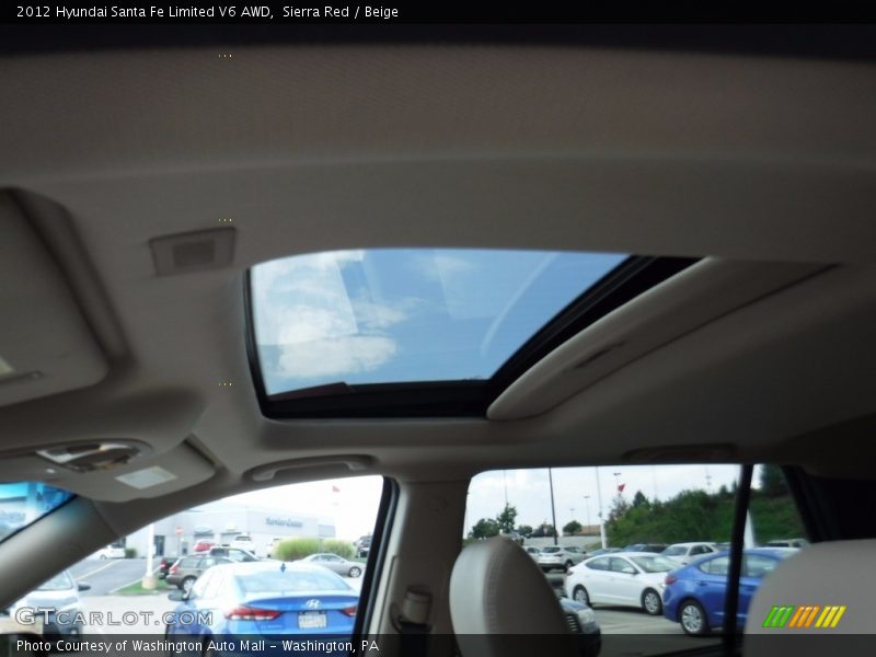 Sierra Red / Beige 2012 Hyundai Santa Fe Limited V6 AWD
