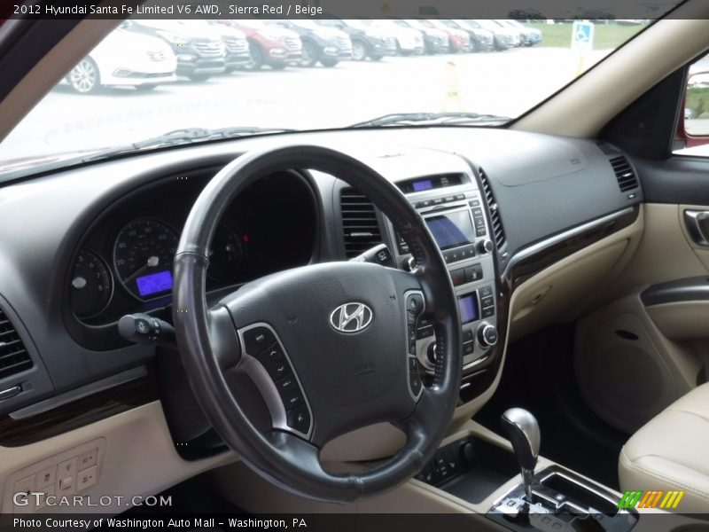 Sierra Red / Beige 2012 Hyundai Santa Fe Limited V6 AWD