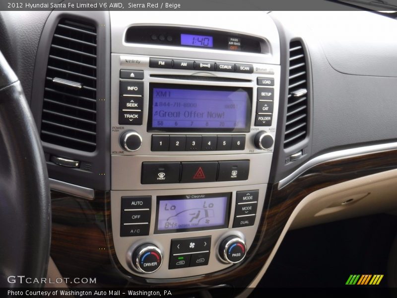 Sierra Red / Beige 2012 Hyundai Santa Fe Limited V6 AWD