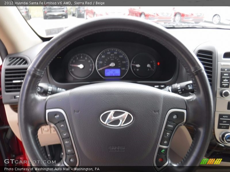 Sierra Red / Beige 2012 Hyundai Santa Fe Limited V6 AWD