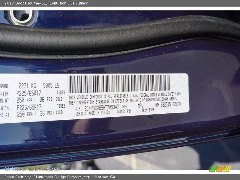 Contusion Blue / Black 2017 Dodge Journey SE