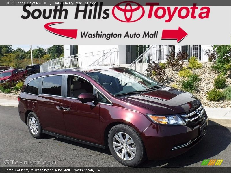 Dark Cherry Pearl / Beige 2014 Honda Odyssey EX-L