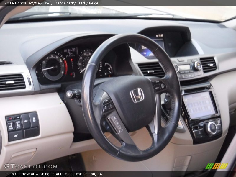 Dark Cherry Pearl / Beige 2014 Honda Odyssey EX-L