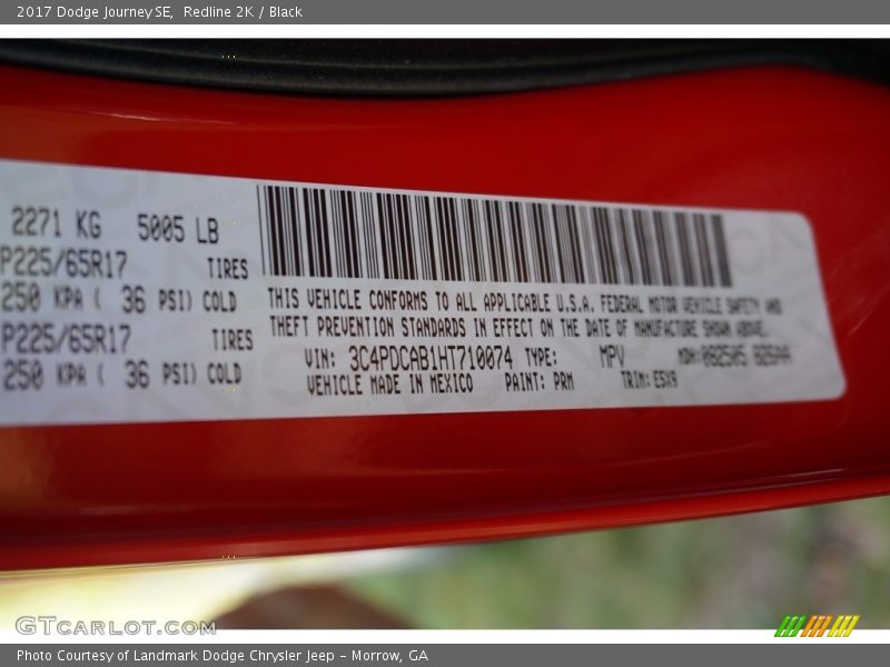 Redline 2K / Black 2017 Dodge Journey SE