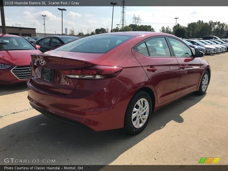 Scarlet Red / Gray 2018 Hyundai Elantra SE