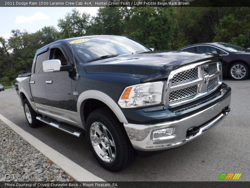 Hunter Green Pearl / Light Pebble Beige/Bark Brown 2011 Dodge Ram 1500 Laramie Crew Cab 4x4