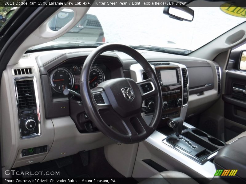 Hunter Green Pearl / Light Pebble Beige/Bark Brown 2011 Dodge Ram 1500 Laramie Crew Cab 4x4