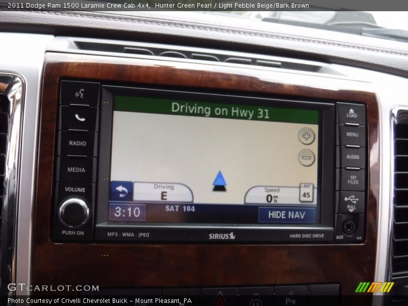 Hunter Green Pearl / Light Pebble Beige/Bark Brown 2011 Dodge Ram 1500 Laramie Crew Cab 4x4