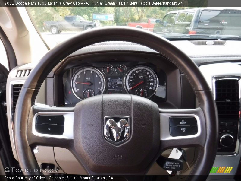Hunter Green Pearl / Light Pebble Beige/Bark Brown 2011 Dodge Ram 1500 Laramie Crew Cab 4x4