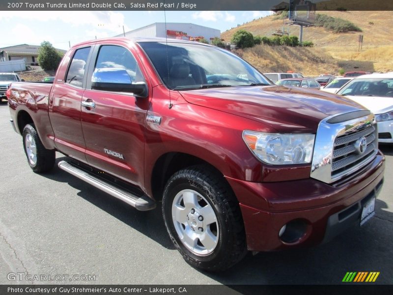 Salsa Red Pearl / Beige 2007 Toyota Tundra Limited Double Cab