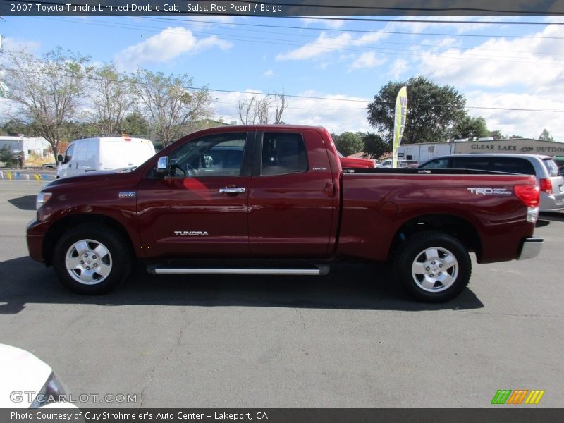 Salsa Red Pearl / Beige 2007 Toyota Tundra Limited Double Cab