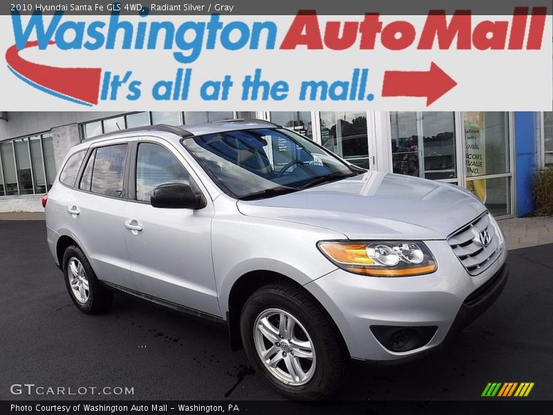 Radiant Silver / Gray 2010 Hyundai Santa Fe GLS 4WD