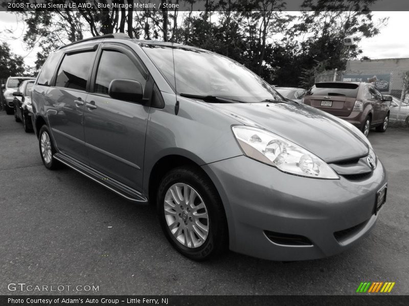 Blue Mirage Metallic / Stone 2008 Toyota Sienna LE AWD