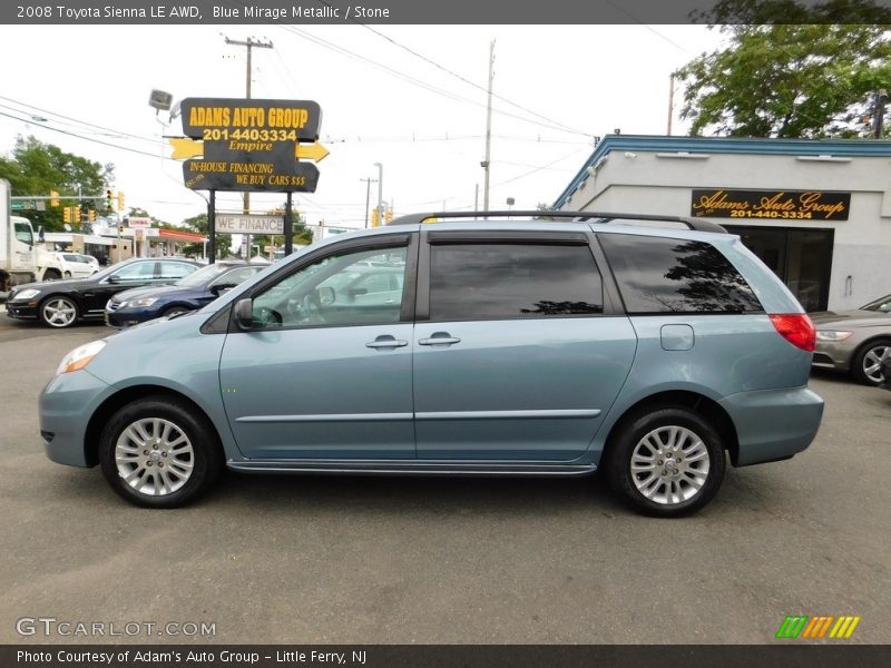 Blue Mirage Metallic / Stone 2008 Toyota Sienna LE AWD