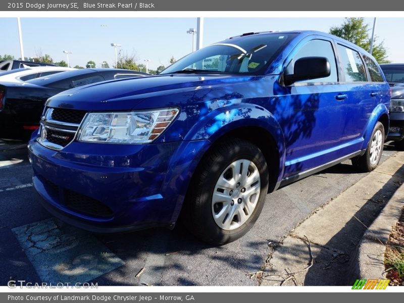 Blue Streak Pearl / Black 2015 Dodge Journey SE
