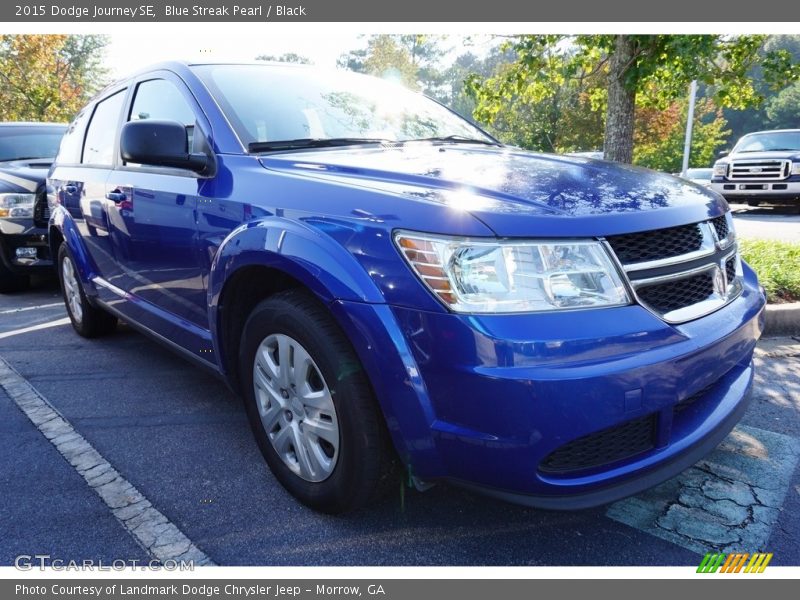 Blue Streak Pearl / Black 2015 Dodge Journey SE
