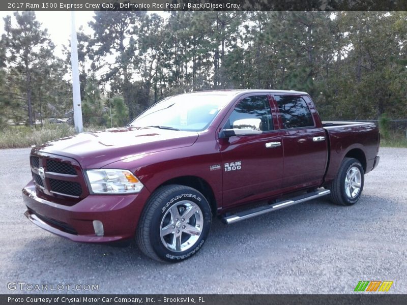 Delmonico Red Pearl / Black/Diesel Gray 2017 Ram 1500 Express Crew Cab
