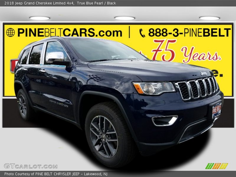 True Blue Pearl / Black 2018 Jeep Grand Cherokee Limited 4x4