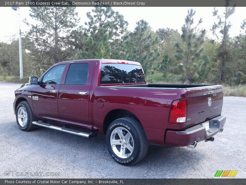 Delmonico Red Pearl / Black/Diesel Gray 2017 Ram 1500 Express Crew Cab