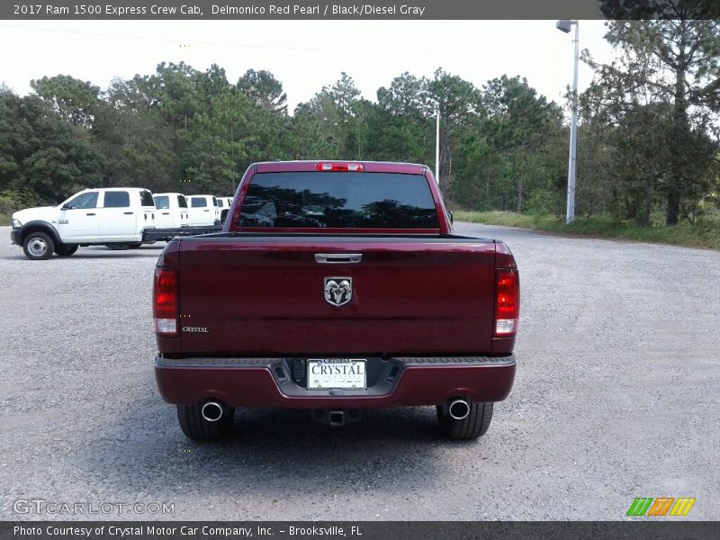 Delmonico Red Pearl / Black/Diesel Gray 2017 Ram 1500 Express Crew Cab